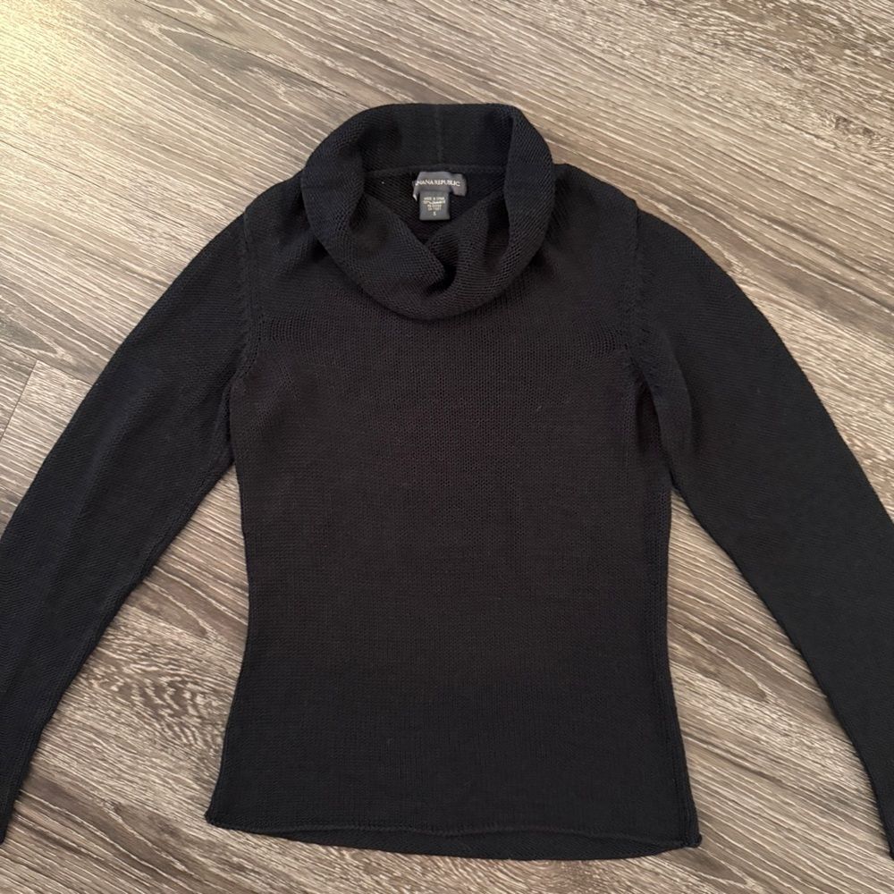 Banana Republic Black Cowl Neck Sweater - Picture 3 of 8